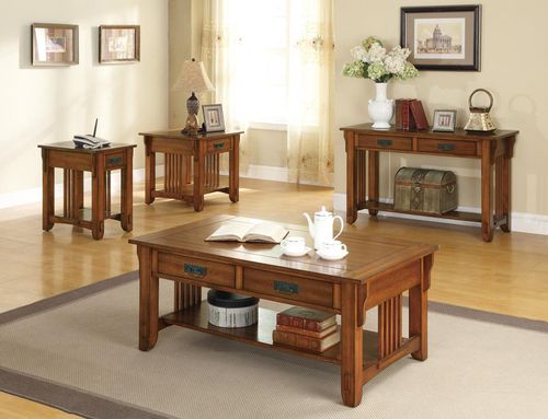 Contemporary 4PC Oak Occasional Table Set - 702006