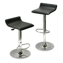 Contemporary Adjustable Airlift Stool - Set of 2 - Winsome Trading - 93329
