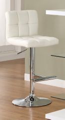 Contemporary Adjustable White Barstool - Set of 2 - 120356