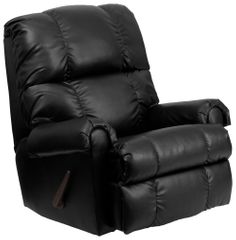 Contemporary Apache Black Leather Rocker Recliner  - WM-8700-371-GG