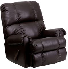 Contemporary Apache Brown Leather Rocker Recliner - WM-8700-372-GG