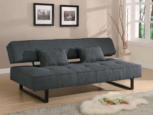 Contemporary Armless Sofa Bed in Grey - 300137