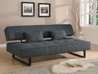 Contemporary Armless Sofa Bed in Grey - 300137
