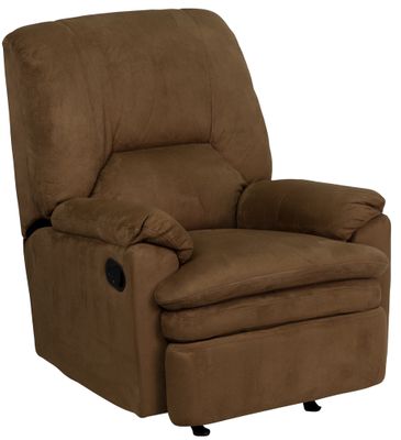Contemporary Brown Microfiber Rocker Recliner - BT-70010-MIC-BROWN-GG