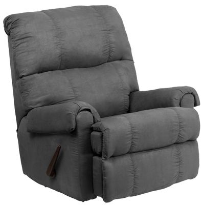 Contemporary Flatsuede Graphite Microfiber Rocker Recliner  - WM-8700-113-GG