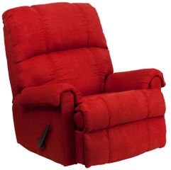 Contemporary Flatsuede Red Rock Microfiber Rocker Recliner - WM-8700-216-GG