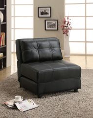 Contemporary Foldable Chair Bed in Black - 300173