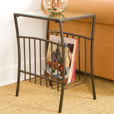 SEI Contemporary Metal Magazine Table
