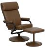 Contemporary Palomino Leather Recliner & Ottoman - BT-7863-PALOMINO-GG