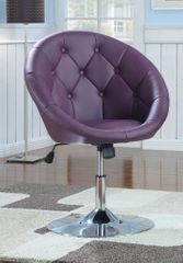 Contemporary Round Tufted Swivel Chair in Purple - 102581