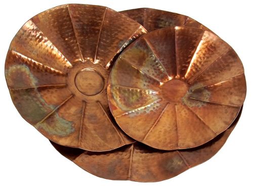 Copper-Plated Scalloped Bowls (Set of 3) - IMAX - 60005-3