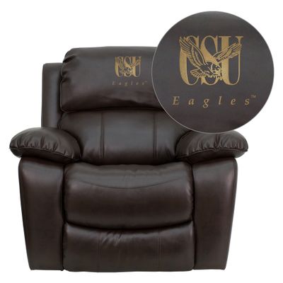 Coppin State University Eagles Leather Rocker Recliner - MEN-DA3439-91-BRN-41023-EMB-GG