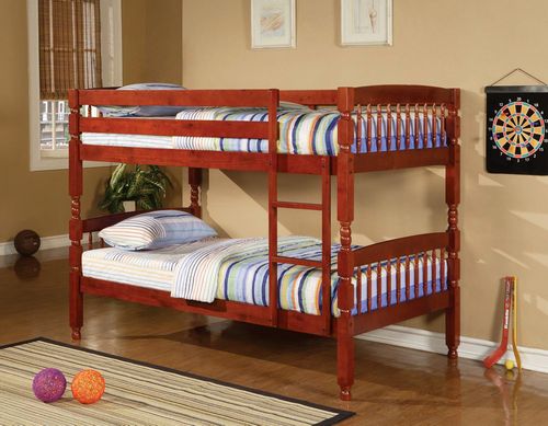 Coral Twin Bunk Bed in Cherry - 460221