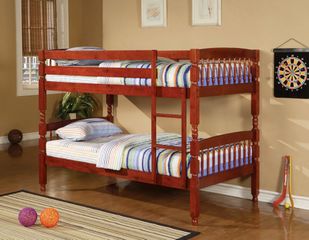 Coral Twin Bunk Bed in Cherry - 460221