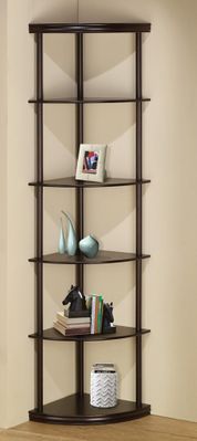 Corner Bookshelf in Dark Finish - 800279