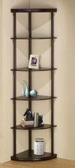 Corner Bookshelf in Dark Finish - 800279