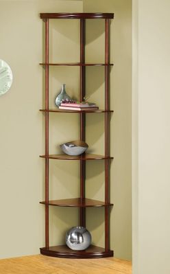 Corner Bookshelf with 5 Shelves in Cherry - 800280