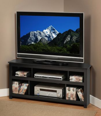 Corner Flat Panel Plasma / LCD TV Console in Black - Vasari - Prepac Furniture - BCV-4722