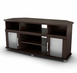 Corner TV Stand in Chocolate - City Life - South Shore Furniture - 4219690