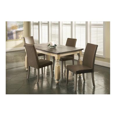 Coronado Turned Leg Dining Table and 4 Chocolate Loom Chairs - Largo - LARGO-ST-D210-30-41D-SET