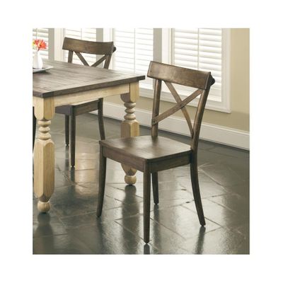Coronado Weathered Pine and Gray Loom Side Chair - Set of 2 - Largo - LARGO-ST-D210-43C