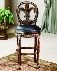 Counter Bar Stool - Fleur De Lis Triple Leaf Counter Stool - 62969