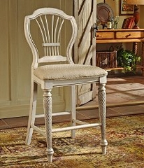 Counter Bar Stool - Wilshire Non-Swivel Counter Stools in Antique White (Set of 2) - Hillsdale Furniture - 4508-806