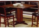 Counter Height Corner Table in Deep Distressed Dark Brown - Coaster