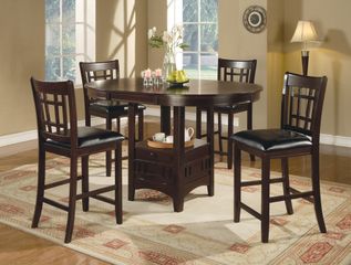 Counter Height Table and Bar Stool Set in Dark Cappuccino - Coaster - 102888-9-DSET