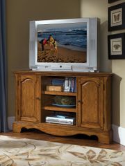 Country Casual Corner Entertainment TV Stand in Oak - Home Styles - 5538-07