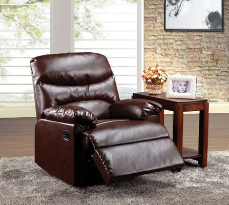 Cracked Brown Leather Recliner - Arcadia - 59016