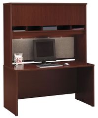 Credenza 60" and Hutch Set - Series C Mahogany Collection - Bush Office Furniture - WC36761-62
