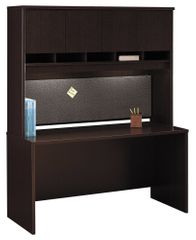 Credenza 60" and Hutch Set - Series C Mocha Cherry Collection - Bush Office Furniture - WC12961-62