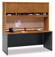 Credenza 72" and Hutch Set 1 - Series C Natural Cherry Collection - Bush Office Furniture - WC72426-77
