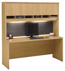Credenza 72" and Hutch Set 2 - Series C Light Oak Collection - Bush Office Furniture - WC60326-77