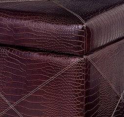 Croc-Textured Storage Ottoman - IMAX - 6196