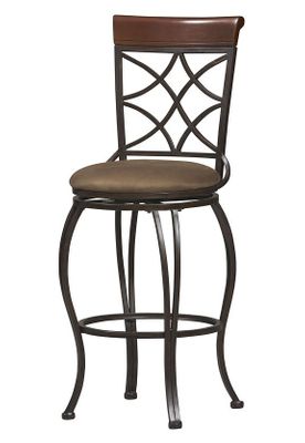 Curves Back Bar Stool - Linon Furniture - 02729MTL-01-KD-U