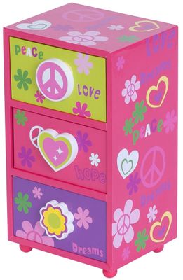Daisy Peace & Love Jewelry Box in Pink - 80823
