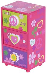 Daisy Peace & Love Jewelry Box in Pink - 80823