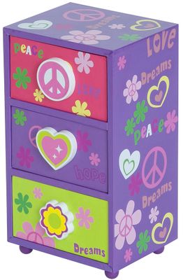 Daisy Peace & Love Jewelry Box in Purple - 80826