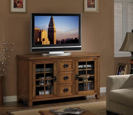 Dakota Media Console in Premium Oak - Classic Flame - TC56-1066-O107