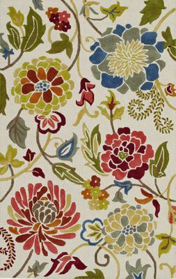 Dalyn Ambiance Flowers Area Rug in Beige - AB150