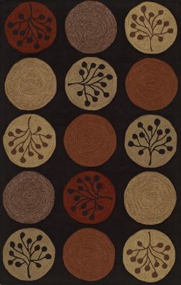 Dalyn Studio Tufted Black Circles Area Rug - SD42BK