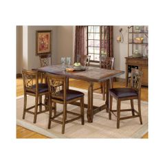 Dark Chestnut Villagio 7-Piece Counter Dining Set - Hillsdale