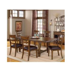Dark Chestnut Villagio 7-Piece Dining Set - Hillsdale