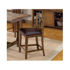Dark Chestnut Villagio Scroll Back Non-Swivel Counter Stools - Set Of 2 - Hillsdale