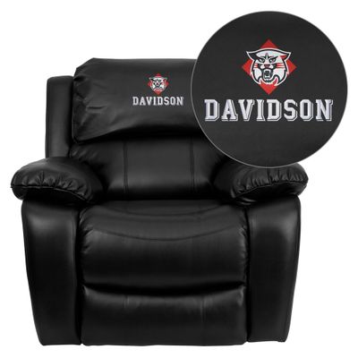 Davidson College Wildcats Leather Rocker Recliner  - MEN-DA3439-91-BK-45008-EMB-GG