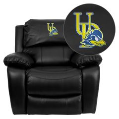 Delaware Blue Hens Embroidered Black Leather Rocker Recliner  - MEN-DA3439-91-BK-40024-EMB-GG