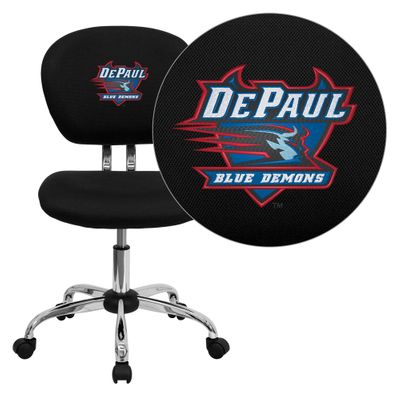 DePaul University Blue Demons Embroidered Black Task Chair - H-2376-F-BK-45009-EMB-GG