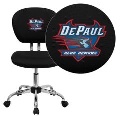 DePaul University Blue Demons Embroidered Black Task Chair - H-2376-F-BK-45009-EMB-GG